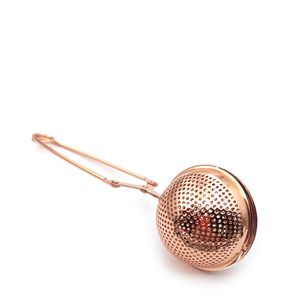 50pcs 304 Stainless Steel Tea Strainer Filter Diffuser Fine Mesh Infuser Ball Shape Coffee Cocktail Food Reusable Rose Gold Color DH9300