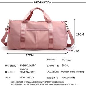 Nass Trocken Große Sporttasche Für Frauen Fitness Neue Sac De Sport Femme Wasserdichte Reise Training Bag Schuhe Outdoor Männer gym Tasche Rosa Y0803