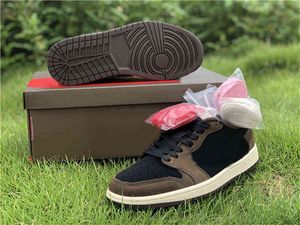 2022 Hot x 1s Low Og Sp Black Dark Mocha-university Red-sail Men Outdoor Shoes Sneakers with Original Box