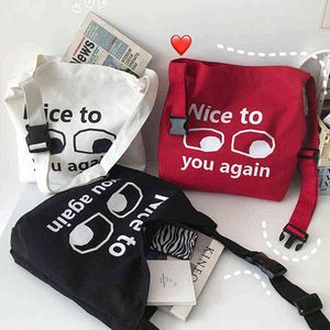 Shopping Bags Korean Harajuku Casual Crossbody for Women Candy Letter Simple Girls Shoulder Bag Student Weekend Big Purses and Handbags 220307