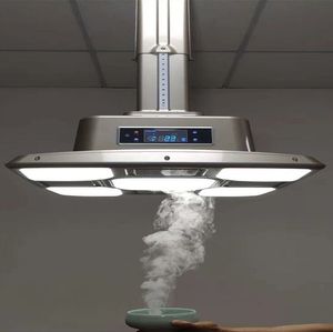 LED Air Purification Ceiling Fan Light Smoking Straight row type of external pipe Study Mahjong Hall Lift LCD Chess Room