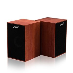 Wooden Computer Speakers AUX 3.5mm USB Wired Speaker Super Bass Wood PC Speakerbox Mini Sound Box 2pcs for Laptop Desktop Phone MP3 Music Player