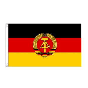 Немецкие Баннеры оптовых-Немецкая Демократическая Республика ГДР Восточная Германия x5ft Флаги Открытый Крытый баннеры D Полиэстер Высокое Качество Яркий Цвет с двумя латунными втулками