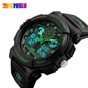 SKMEI Men Sports Quartz Watches Fashion Outdoor Man Clock Watch 2 Time Waterproof Digital Men Top Wristwatch reloj hombre 1270 X0524