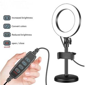 Lighting LED Selfie Ring Light Studio Photography Photo Fill with Phone Holder Table Stand for Makeup Video Live