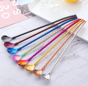 stainless steel straw spoon, dual purpose, a variety of colors can choose safe food grade, thread be stirred for drinking SN6067