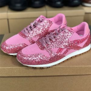 2021 Tasarımcı Kadın Sneakers Düz Ayakkabı Lace Up Sneaker Deri Düşük En İyi Eğitmenler Sequins Ile Açık Rahat Ayakkabılar En Kaliteli 35-43 W31