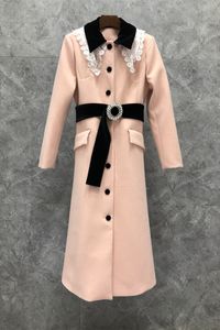 Dantel Yaka Bel Zayıflama Kore Tarzı Elbise Bayan Sonbahar Avrupa Ürünleri Yeni Tatlı Elbise 9 P