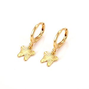 18 k Fine Solid gold earrings pendant Butterfly drop earring souvenir african Arab Jewelry Mom kid Gifts