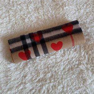 sciarpe da donna moda uomo marca sciarpa scozzese stampata cuore pesca sciarpe 100% cashmere