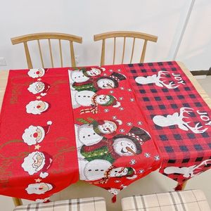 Рождественский стол бегун 33*180см/13*71 -дюймовый полиэфир хлопковая ткань обеденные столы Свадебная вечеринка снежник лосей цветочный