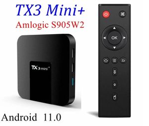 Android 11 TV Box TX3 Mini Plus 4GB RAM 32GB Amlogic S905W2 2.4G / 5G المزدوج WIFI 4K 60FPS LAN 100M تعيين مربع أعلى 2 جيجابايت 16 جيجابايت