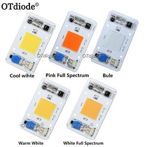 Ljusp￤rlor LED 50W COB CHIP -gl￶dlampor AC 110V 220V Integrerad smart IC Driver Cool White Warm Red Green Blue Pink Full Spectrum