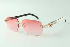 Vendas diretas XL Diamond Sunglasses 3524024 com misto buffalo chifre templos desenhador óculos, tamanho: 18-140 mm