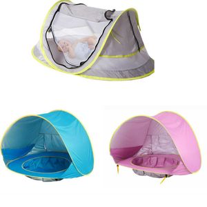 Baby Travel Bed Portable Beach Tält UPF Sun Shelter Up Myggnät och Pegs Ultralight Kids Outdoor Toys