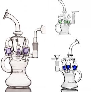 Nargile Cam Bongs Fab Yumurta Sigara Boru Yağı Dab Rigs Su Boruları 2 Fonksiyon Kesici Baz Shisha