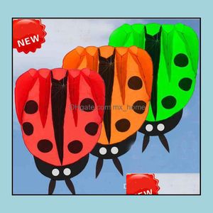 Kite Aessory Sports Outdoor Play Toys Gifts High Quality 170*140cm 3D Ladybug Soft Frameless drakar Single Line Children Adts Drop Delive Delive