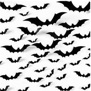 Halloween Decorations 3D Bats Wall Stickers Black DIY Waterproof PVC Bat Sticker For Window Home Party Decoration HH7-884