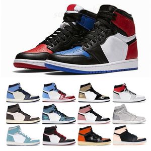 2021 1s UNC Men Basketball Shoes Gold Black Toe Top 3 Mid Bred Multi Color Jumpman Designer 1 Banned Pine Green Sport Sneakers S25