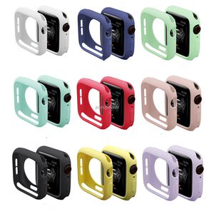 Colorful Soft Silicone Case for Apple Watch iWatch Series 1 2 3 4 5 6 Cover TPU Full Protection Cases 42mm 38mm 40mm 44mm 45mm 41mm Band Accessories