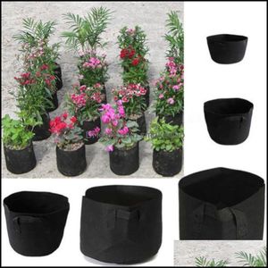 Tillbehör Uteplats, Gräsmatta Hem Gardenround Fabric Växtfodral Växtväska Aeration Potte Container Garden Planters Pots Drop Leverans 2021 Dopb