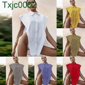 Designer Kvinnor T Shirt Sexy Show Shoulder Loose Shirt Vest Solid Färg Sexiga Vest Kvinnor Toppar 10 färger