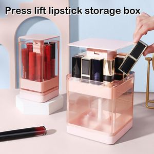 Wholesale transparent cosmetic organizer for sale - Group buy 8 Grids Press Lift Lipstick Storage Box To Open Transparent Lip Glaze Holder Cosmetic Organizer For Fast Pick F Bags