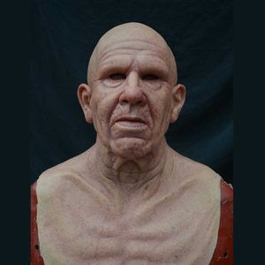 Wig Old Man Mask Halloween Full Latex Face Scary Heaear Horror per Game cosplay Props 2020 New X0803