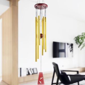 Grace Deep Resonant home Antique Metal Wooden 6 Tube Windchime Chapel Bells Wind Chimes Ornament Handicraft Gift RH4584