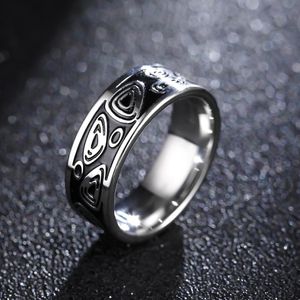 Bröllopsringar Vintage 316L Rostfritt stål Ring för män och kvinnor bleknar aldrig makten lycklig mantra
