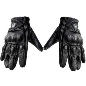 Unisex Motorcycle Full Leather TouchSceen Gloves With Holes Motorbike Motocross Pit Riding Racing ATV Bike BMX Bicycle Protectiv H1022