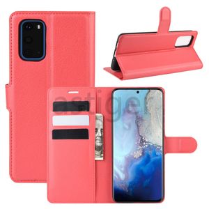 Litchi Stria Bookcover Cüzdan Samsung Galaxy S21 A51 A12 A21S A71 A41 S20 PLUS A02S Lüks Deri Flip Kickstand, Kart Yuvası Kılıf Kapağı