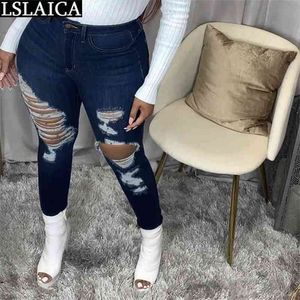 Moda donna denim pantaloni foro jeans dritti per donna cerniera tasca casual novità slim streetwear femme pantalon 210515