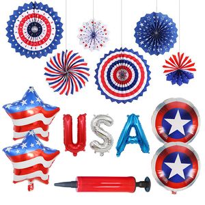 4. Juli, Unabhängigkeitstag, Luftballons, Dekorationsset, US-Nationalfeiertag, Party-Arrangement, patriotische Partys, geschmückter Ballon