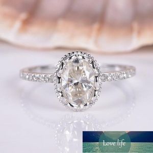 Huitan Classic Oval Wedding Pierścionek zaręczynowy z olśniewającym Clear Crystal Stone Romantic Proste Ring Band dla kobiet Hurtownie Lots