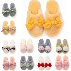 スリッパ用女性のためのwinter winter Yellow Pink Snow Slides Indoor House Fashion Outdoor Girls Ladies Furry Slipper Soft Shoes 733 Ry