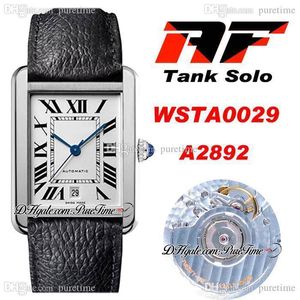 AF Solo Wsta0029 A2892 Automatyczne Extra Duży Zegarek Mężczyzna 31mm White Dial Black Roma Blue Hands Calfskin Skórzany Pasek Super Edition 2021 Zegarki PureTime A1