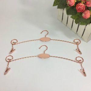 Cabides de lingerie de metal ouro rosa para roupas cabides para roupas íntimas com 2 clipes para sutiã RH3428