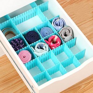 Förvaringslådor 4st/parti justerbar låda separator plast DIY Divider Clapboard Hushållsutrymme Saving Tool Underwear Socks Organizer