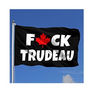 Trudeau-Flaggen, 90 x 150 cm, 100D-Polyester-Außenbanner, hochwertige, lebendige Farben mit zwei Messingösen