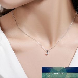 Collana in argento sterling 925 con zirconi tondi lucidi Petite girocollo geometrico Gioielli squisiti per regalo donna NK066 Design esperto di prezzi di fabbrica Qualità Ultimo stile