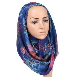 Wholesale islamic fashion hijab resale online - Scarves Printe Floral Hijab Scarf Soft Cotton Shawls Muslim Trubans Viscose Wraps Fashion Islamic