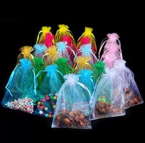 7x9 cm Organze Çanta Takı Ambalaj Ekran Torbalar Düğün Dekorasyon Şekeri Şeker Hediyeler Çanta Toptan Şekeri