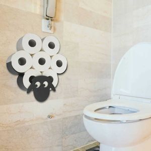 Fårstil toalettpapper lagringsställ dekoration badrum järn tillbehör vävnad rullhållare 210709
