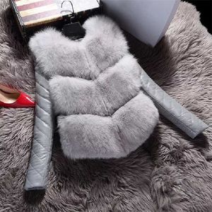 Naiveroo Mode Herbst Winter Mantel Dicke Warme Frauen Faux Pelz Weste Hochwertige Jacke Colete Feminino Plus Größe 3XL 211220