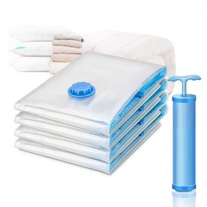 Förvaringspåsar 1pcs Home Vacuumpåse För Kläder Quilt med Ventil Transparent Border Foldbar Komprimerat Organizer Seal Packet