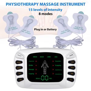 Large Eletric Compex Muscle Stimulator EMS Pulse Acupuncture Digital Physiotherapy TENS Machine Massager For Body Pain Relief Pad with 16 pads