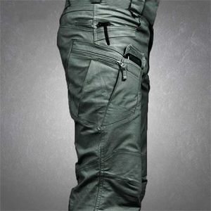 Tactical Cargo Byxor Män Militär Vattentät Casual Byxor Man Flera Pocket Andningsbar Army Pant Mens Workwear Plus Size 211119