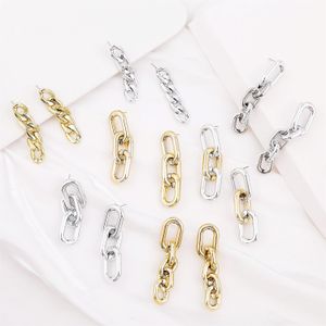 Мода преувеличенные цепочки серьги женщин Золотая CCB длинные цепи шпильки Earringi