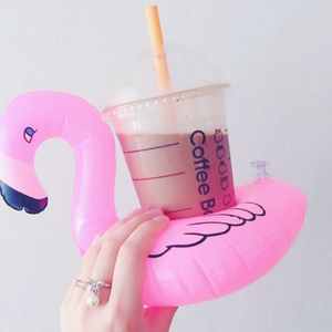 INS PVC uppblåsbara flamingo drycker kopp hållare sport utomhus pool tecknad flottor flytande dryck koppar stå ring bar kustfartyg floatation barn bad leksak